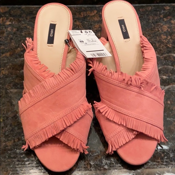Mango Shoes - MNG by Mango Micro Suede Fringed Sandal